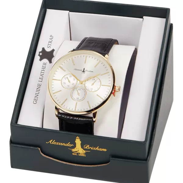 Merk Alexander Brixham Horloge Bruin,Zwart Discount