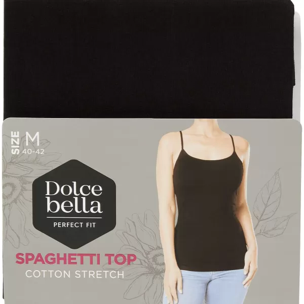 Dolce Bella Spaghetti-Top Zwart Discount