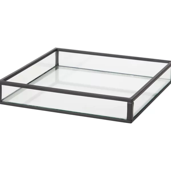 Merk Glazen Tray Goud,Zwart New