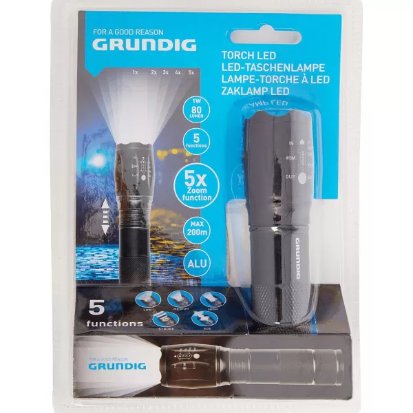 Grundig Zaklamp Zwart Flash Sale