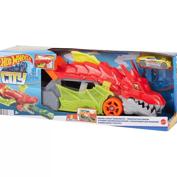 Hot Wheels City Draak Stuntwagen Grijs,Oranje,Rood,Geel,Meerkleurig Fashion