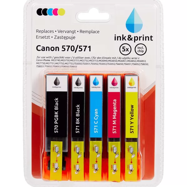 Merk Ink & Print Inktcartridges Canon 570/571 Zwart,Blauw,Roze,Geel Shop