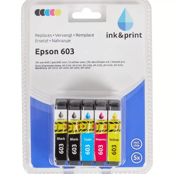 Merk Ink & Print Inktcartridges Epson 603 Zwart,Blauw,Roze,Geel Flash Sale