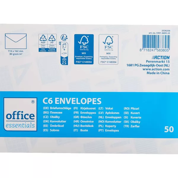 Office Essentials Enveloppen C6 Wit Sale