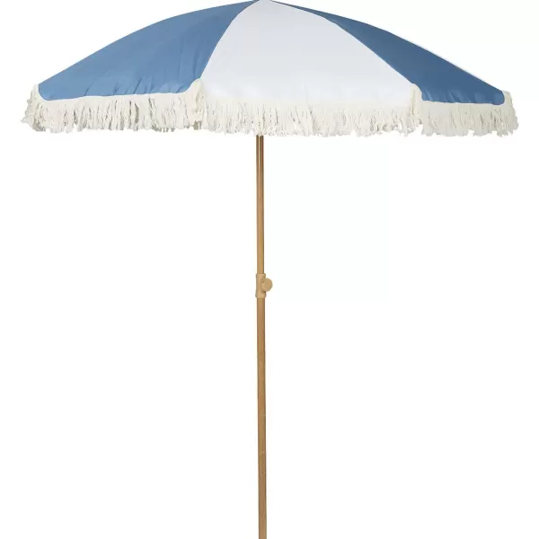 Merk Retro Strandparasol Met Franjes Meerkleurig,Wit Cheap